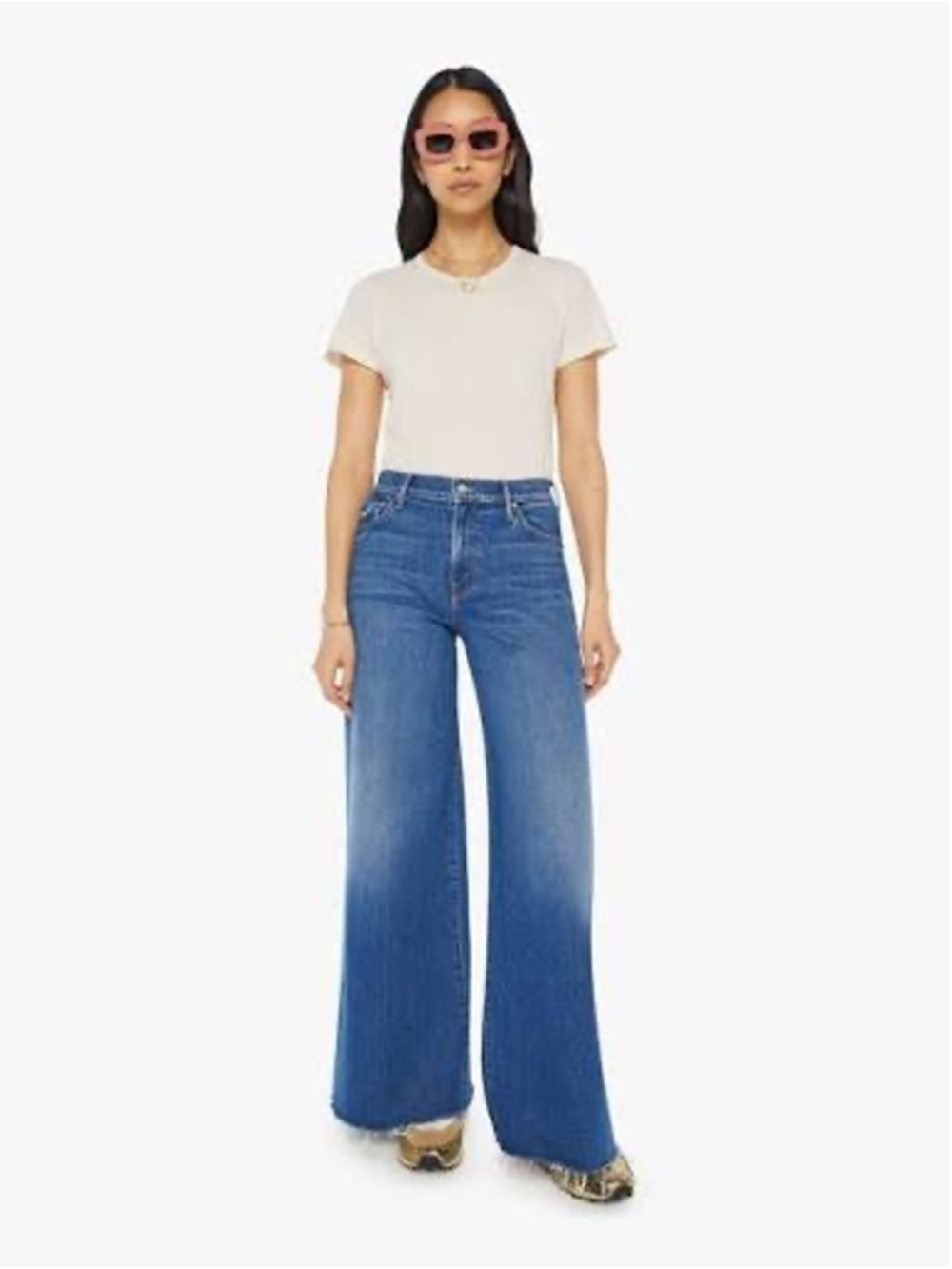 Mother Jeans Wide leg Swisher Sneak Fray Punch Buggy 29